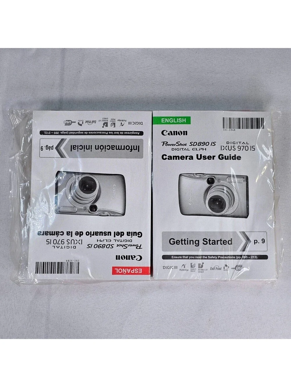 Canon PowerShot SD890 IS Digital ELPH IXUS 970 IS Camera User Guide Manuals Set